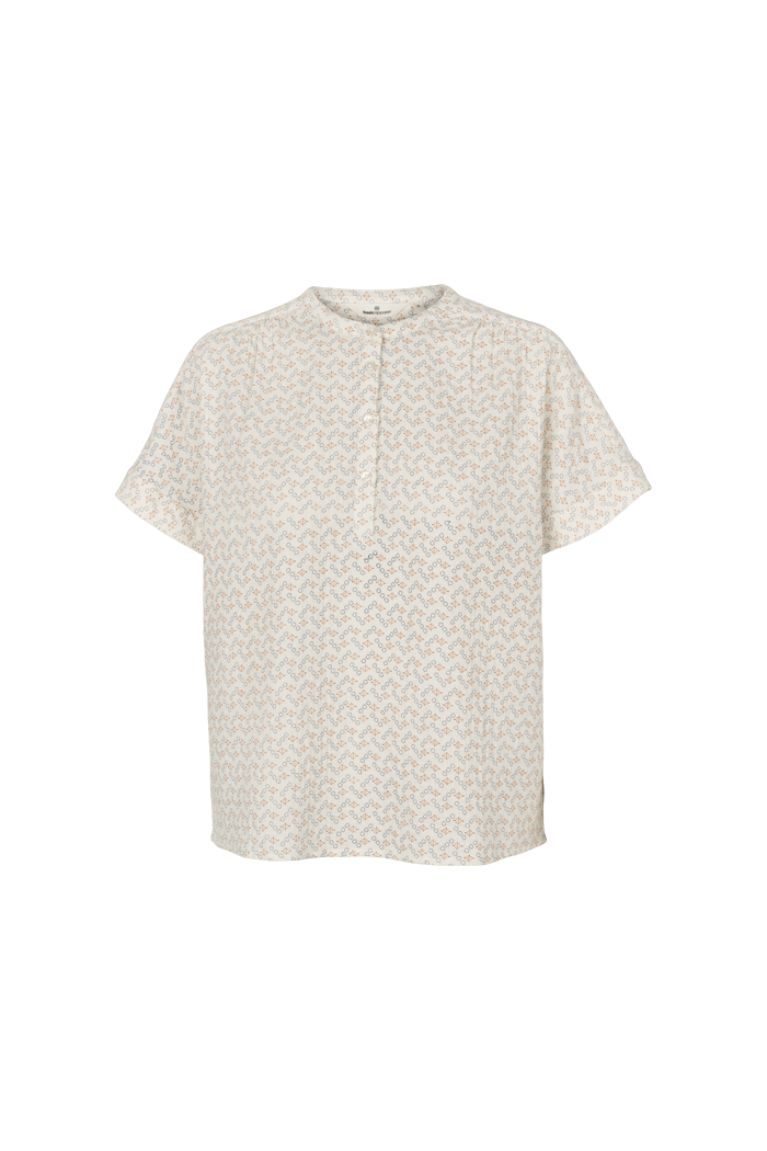 Basic Apparel Ember Shirt Blouses 678 Birch / Amber Brown / Blue Horizon